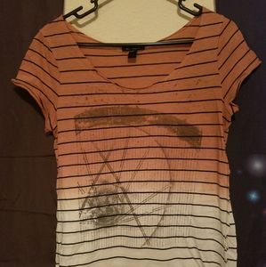 Small White/Brown Loose fit top